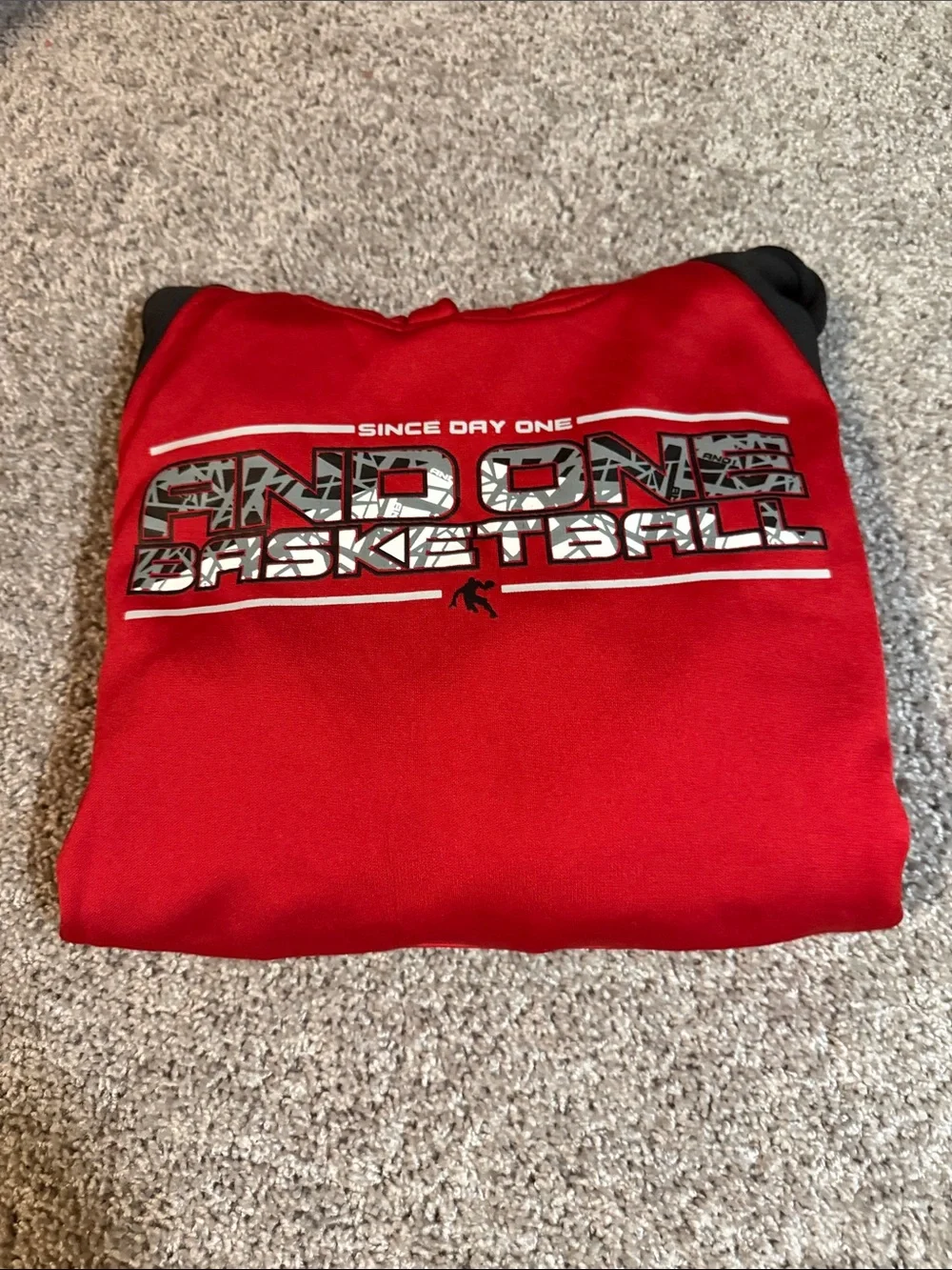 Red 'And One Basketball' Graphic Hoodie